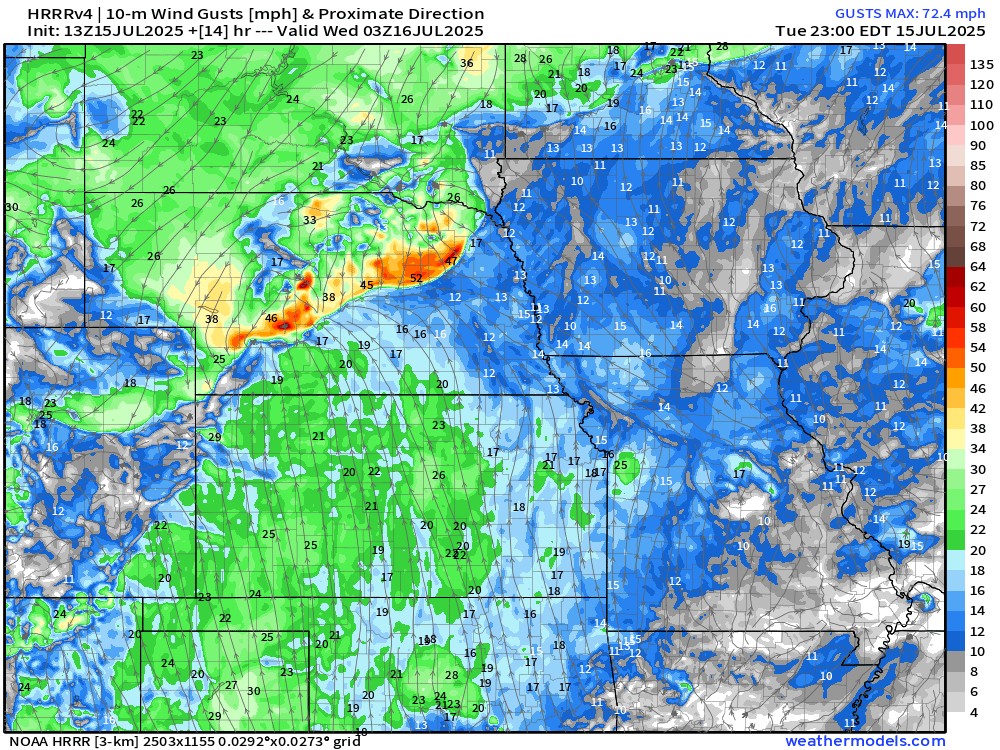 Thunderstorms capable of causing large hail and damaging wind gusts locally in excess of 75 mph are possible late this afternoon and evening in parts of Nebraska, which is under a level 3 out of 5 severe weather risk according to the latest outlook from the SPC.

TT