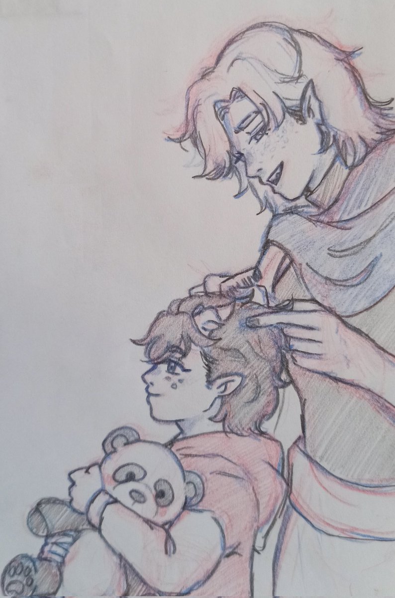 Más bocetos de Leo con sus papás ✨