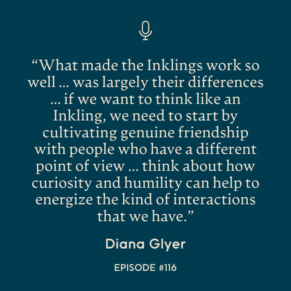 trinityforum's tweet image. Author and professor @dianaglyer joins us to discuss the lives and work of C.S. Lewis, J.R.R. Tolkien, and their beloved community known as the Inklings.
In this episode, she focuses on how creativity thrives within small clusters of like-hearted people. We hope you enjoy…