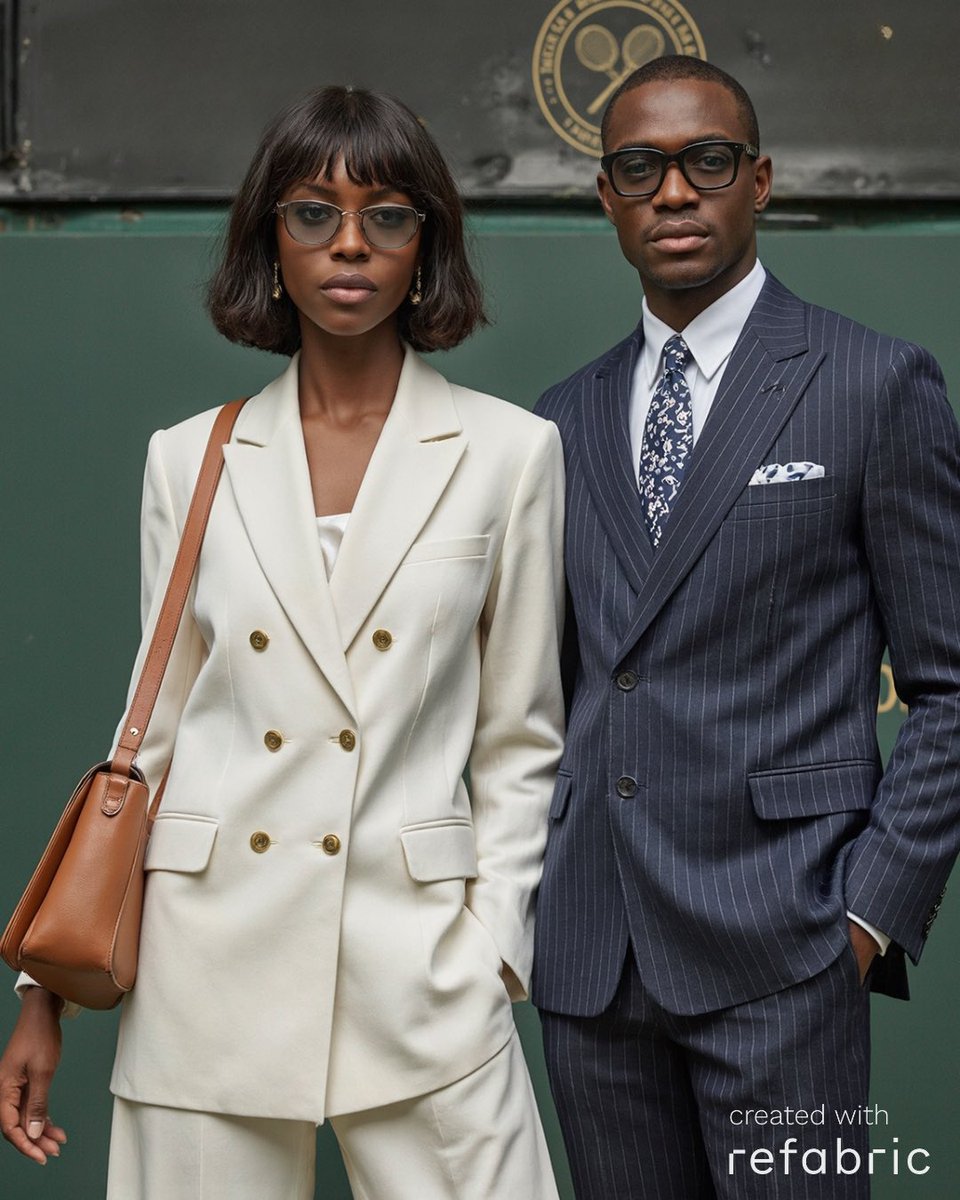 RefabricAI's tweet image. Wimbledon remains a crown jewel of the British summer, not just for its dramatic rallies and grass-court legends, but for the fashion moments that unfold beyond the baseline 🎾

#refabric #refabricai #fashionai #aidesign