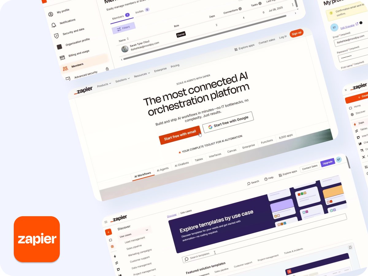 PageFlows's tweet image. Dive into the world of @zapier with our latest release of over 400 stunning screenshots! Your next design breakthrough awaits. Check them out 👉 pageflows.com 

#UIDesign
#ProductDesign
#UXTrends
#WebDesign
#CreativeDesign
#ScreenshotShowcase
#DesignBreakthrough