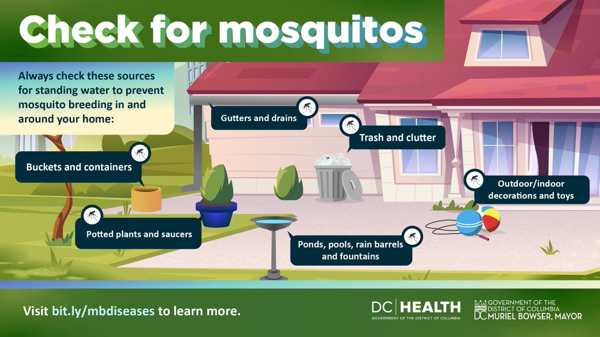 _DCHealth's tweet image. Got mosquitoes? Protect yourself from #MosquitoBites by dumping standing water where mosquitoes like to lay their eggs.