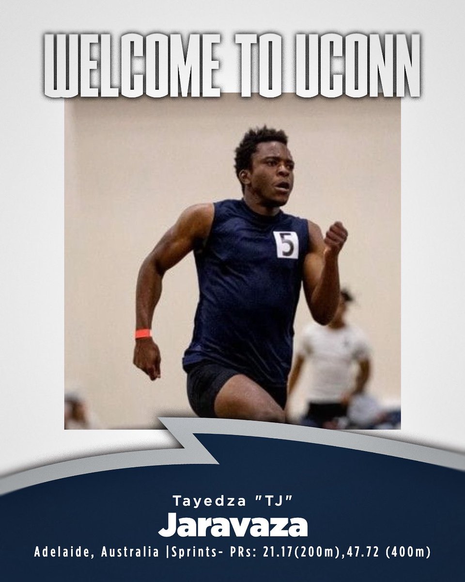 UConn Track &amp; Field is excited to welcome Tayedza “TJ” Jaravaza to Storrs! 💙🤍

#bleedblue #uconntfxc