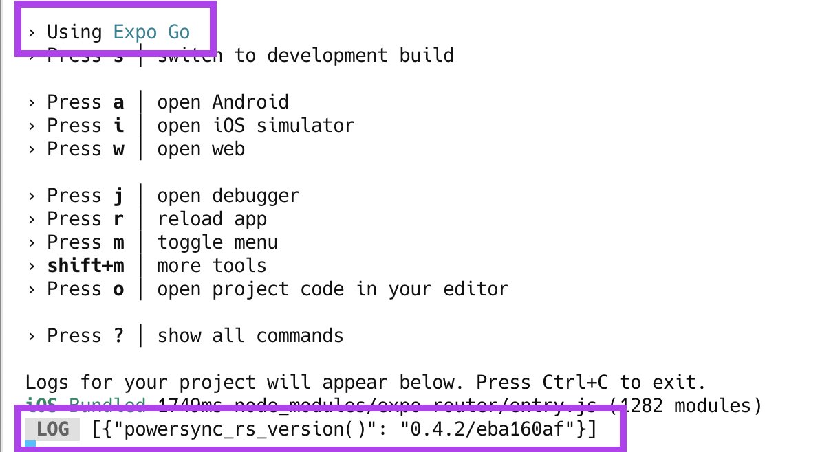 k081e's tweet image. PowerSync w/ Expo Go sorcery by @Chriztiaan_dev 🔥