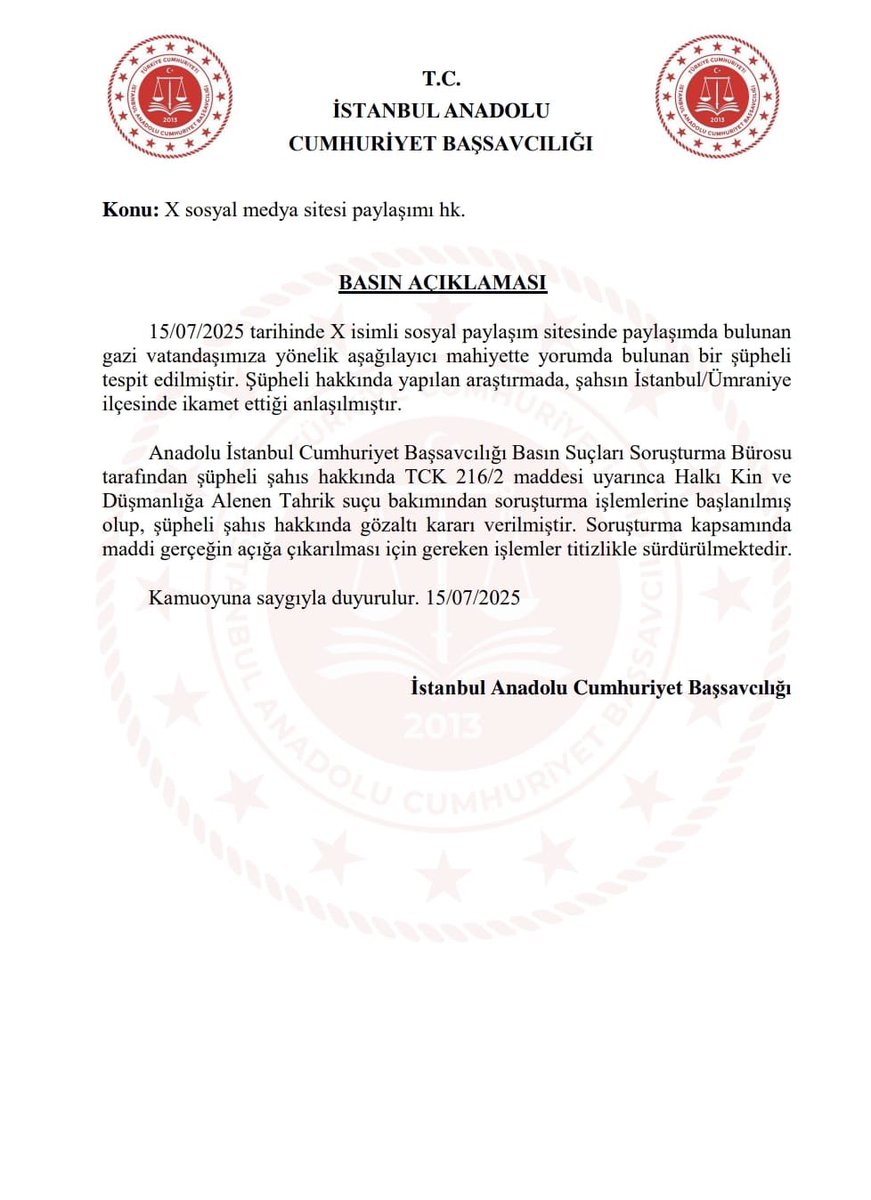 Anadolu Adliyesi (@anadolucbs) on Twitter photo 