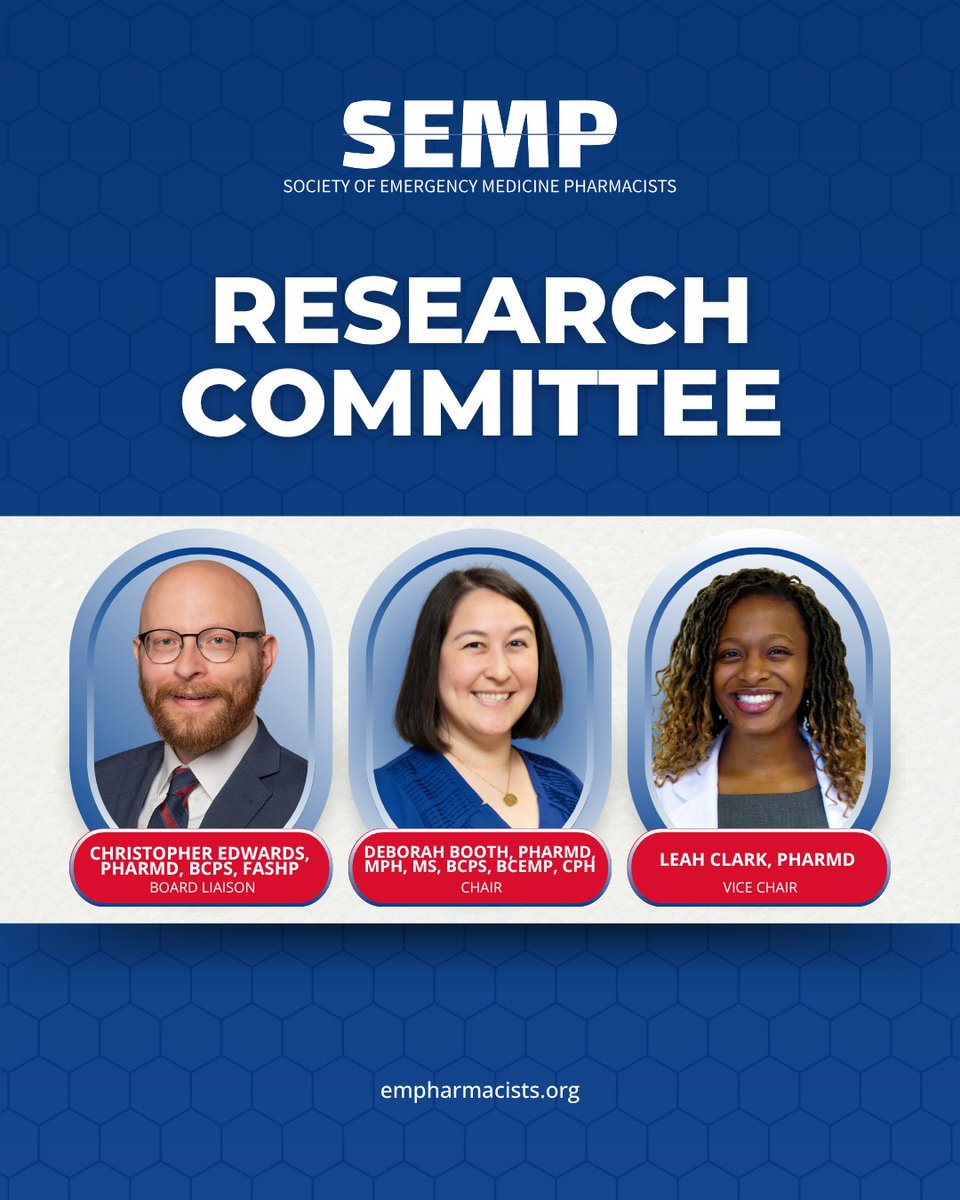 We’re excited to announce out SEMP Research Committee! Stay tuned for more insights and progress as our Journal gets up and running!
#SEMP #EmergencyMedicinePharmacists