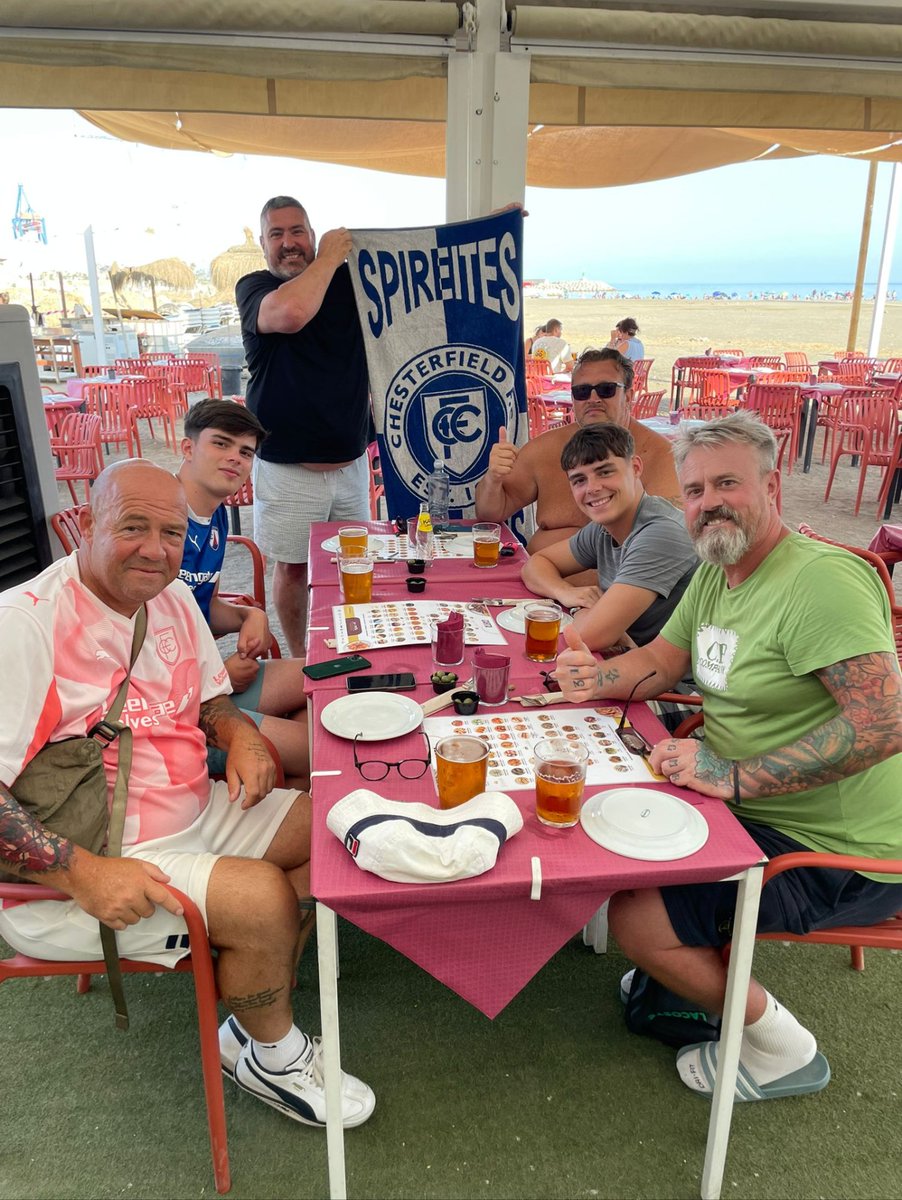More Chesterfield Fans arriving in Spain today ... Great Effort 🩵⚽💯
 Like if you're a SPIREITE 💯👇