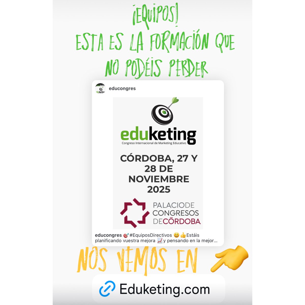 🎯La #ilusión de #planificar implica la alegría de formarnos para mejorar en #Eduketing. Tenemos ganas de #vernos, #compartir y #aprender en esta XV edición!  
😃Ya os podéis inscribir👏🏻👏🏽👏en 👉 eduketing.com
