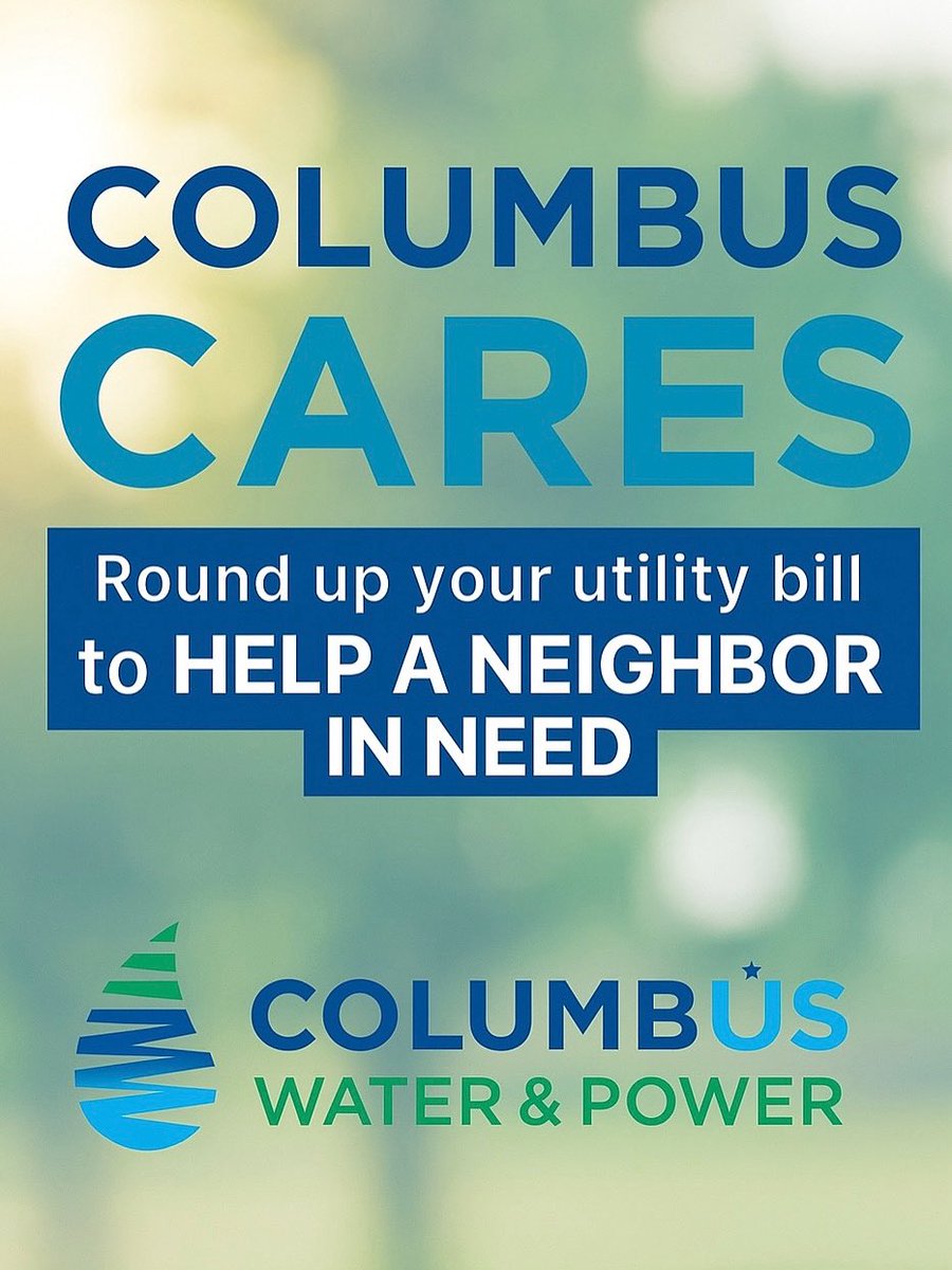 💧 Round up your bill. Help a neighbor in need.
Join the Columbus Cares program from Columbus Water &amp; Power and make a big impact with small change.
➡️ One-time, monthly, or round-up donations.

tinyurl.com/3easxrnh

#ColumbusCares #CommunitySupport #UtilityHelp
