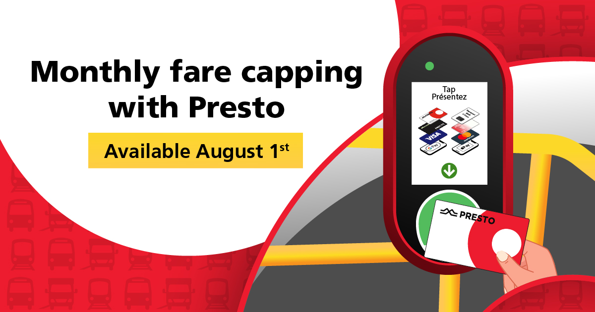 OC Transpo (@oc_transpo) on Twitter photo đłStarting August 1, enjoy monthly fare capping with your <a href="/PRESTOcard/">PRESTO card</a>!
Tap your Presto card all month, and you'll never be charged more than the price of your current monthly pass.
Check out all the details: ow.ly/fKSc50WpYTx đłStarting August 1, enjoy monthly fare capping with your <a href="/PRESTOcard/">PRESTO card</a>!
Tap your Presto card all month, and you'll never be charged more than the price of your current monthly pass.
Check out all the details: ow.ly/fKSc50WpYTx