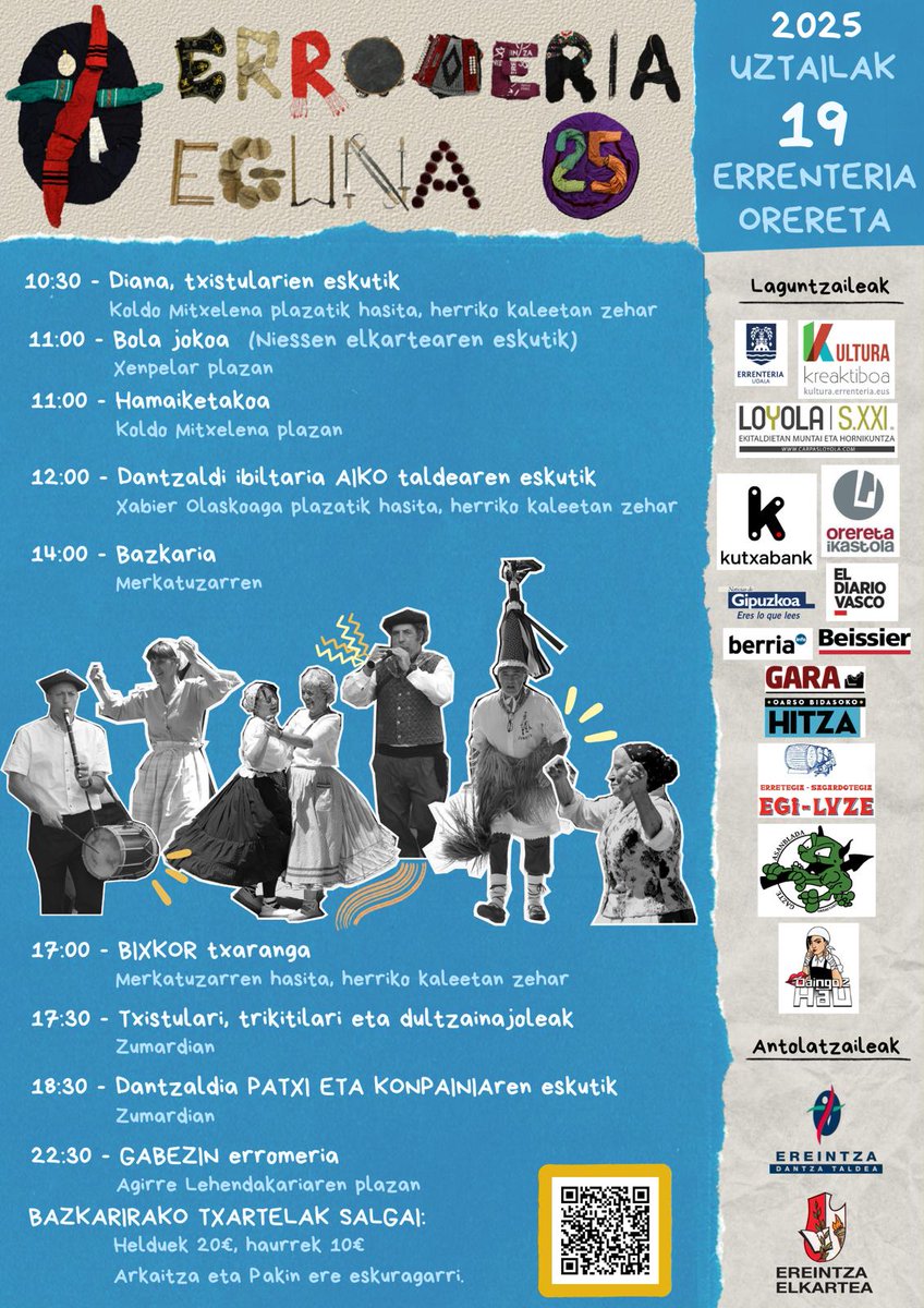 Iritsi da aurtengo Erromeria Eguna! Aurtengoa bereziagoa da, 25.edizioa  ospatuko dugulako🥳

Ekintza ugari antolatu ditugu herrian, animatu!

Segi dezagun dantzaz gozatzen eta dantza plazara eramaten!💃

#ereintzadantzataldea #erromeriaeguna #orereta #errenteria
