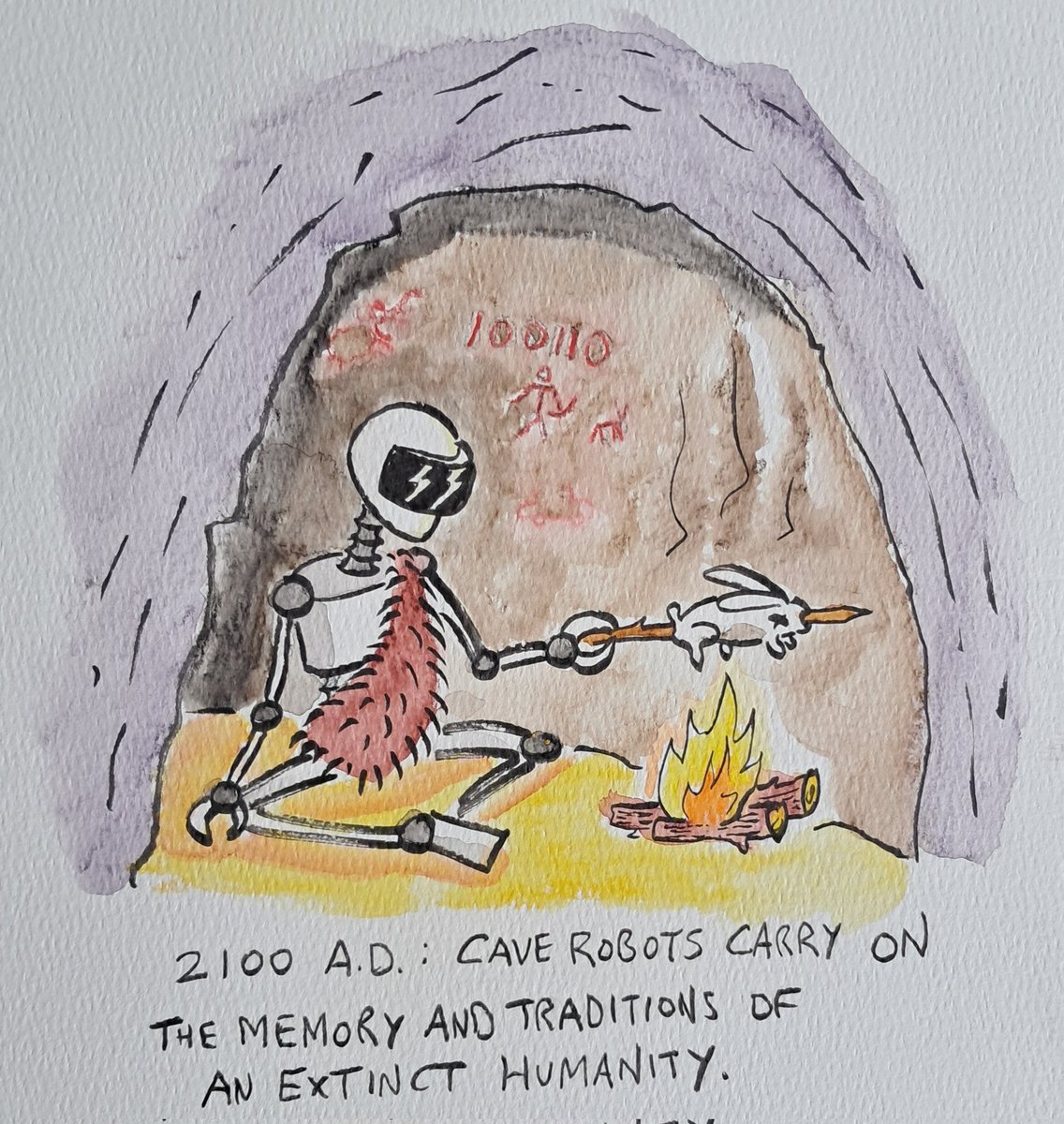 C_Based_Fren's tweet image. 2100 A.D.: Cave Robots carry on the memory and traditions of an extinct humanity.
