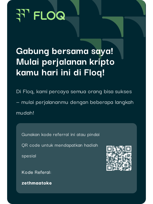 Halo! Siap mulai perjalanan investasimu di dunia kripto?

                📲 Unduh aplikasi Floq di sini:
                play.google.com/store/apps/det…

                💸 Use this referral code during registration:
        
        zethmaatoke