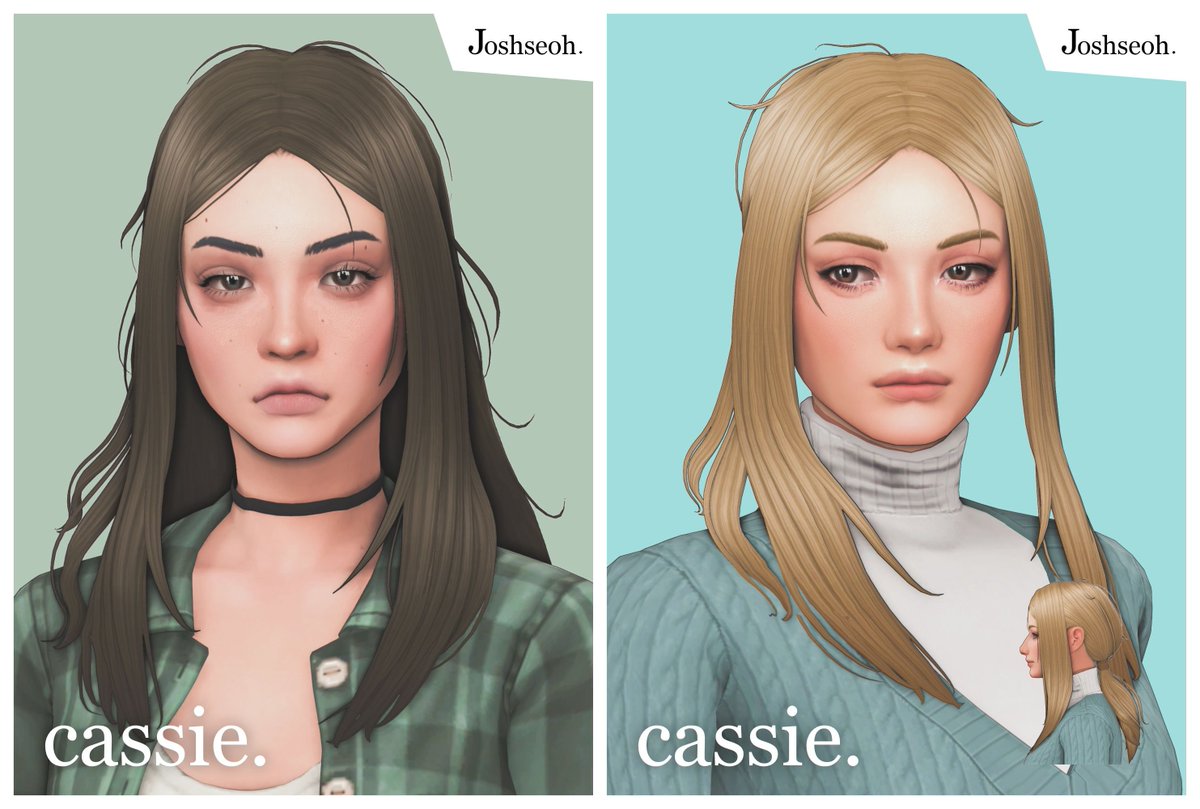 joshseoh's tweet image. Cassie Hair (Hair Commissions) ✨
2 versions available: regular & ponytail versions!
Now available for download!
Public release: 28-July-2025 #TheSims4