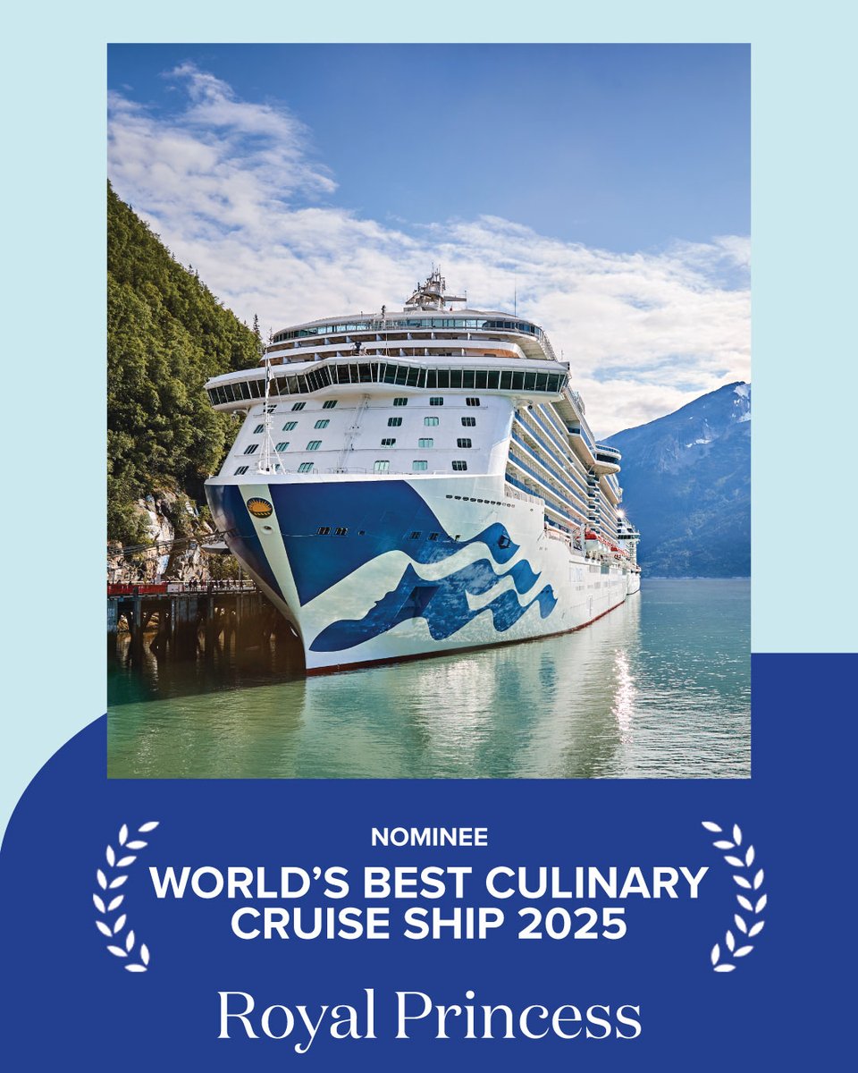PrincessCruises's tweet image. We're thrilled to share that Royal Princess has been nominated for the World's Best Culinary Cruise Ship 2025 by the World Culinary Awards! This recognition highlights our commitment to delivering exceptional dining experiences at sea.
👉 Vote now while there’s still time:…