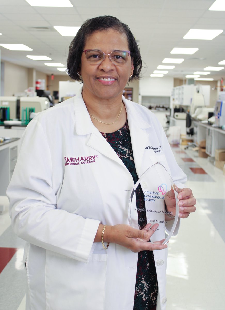 SoMMeharry's tweet image. Dr. Evangeline Motley-Johnson, a recently retired professor of physiology at Meharry Medical College, was featured in The Physiologist Magazine for her outstanding contributions to research, mentorship, and advocacy in science and medicine. Congrats!
physiology.org/publications/n…