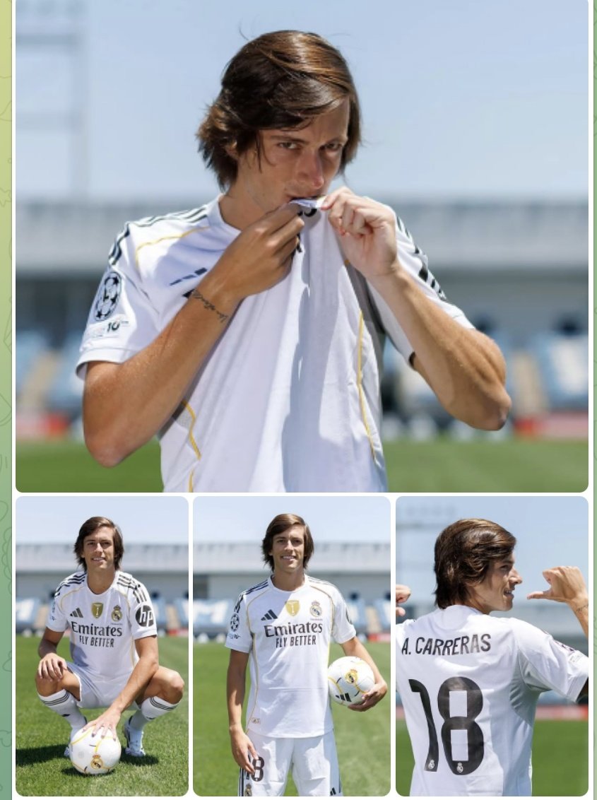 Presentación de Álvaro Carreras como nuevo jugador del Real Madrid, con el número 18.

Espero que corras bien duro como tu apellido 😂😁👏