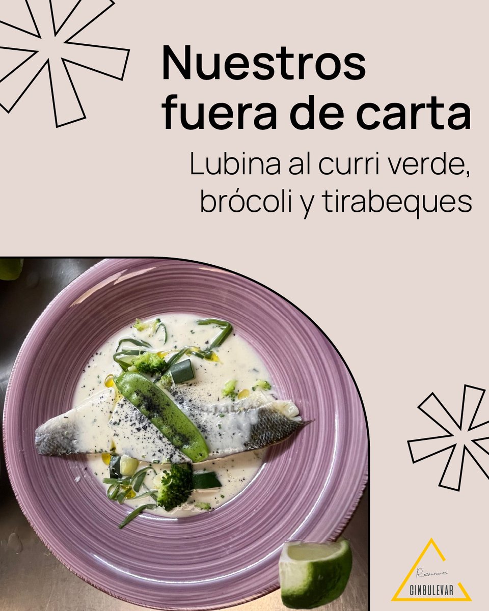 Seguimos explorando nuevos sabores con nuestra propuesta especial:

🐟 Lubina al curri verde, brócoli y tirabeques

Perfecto para quienes buscan una experiencia diferente en cada plato.
📍 Te esperamos en nuestro rincón moderno, cálido y acogedor, en Córdoba.