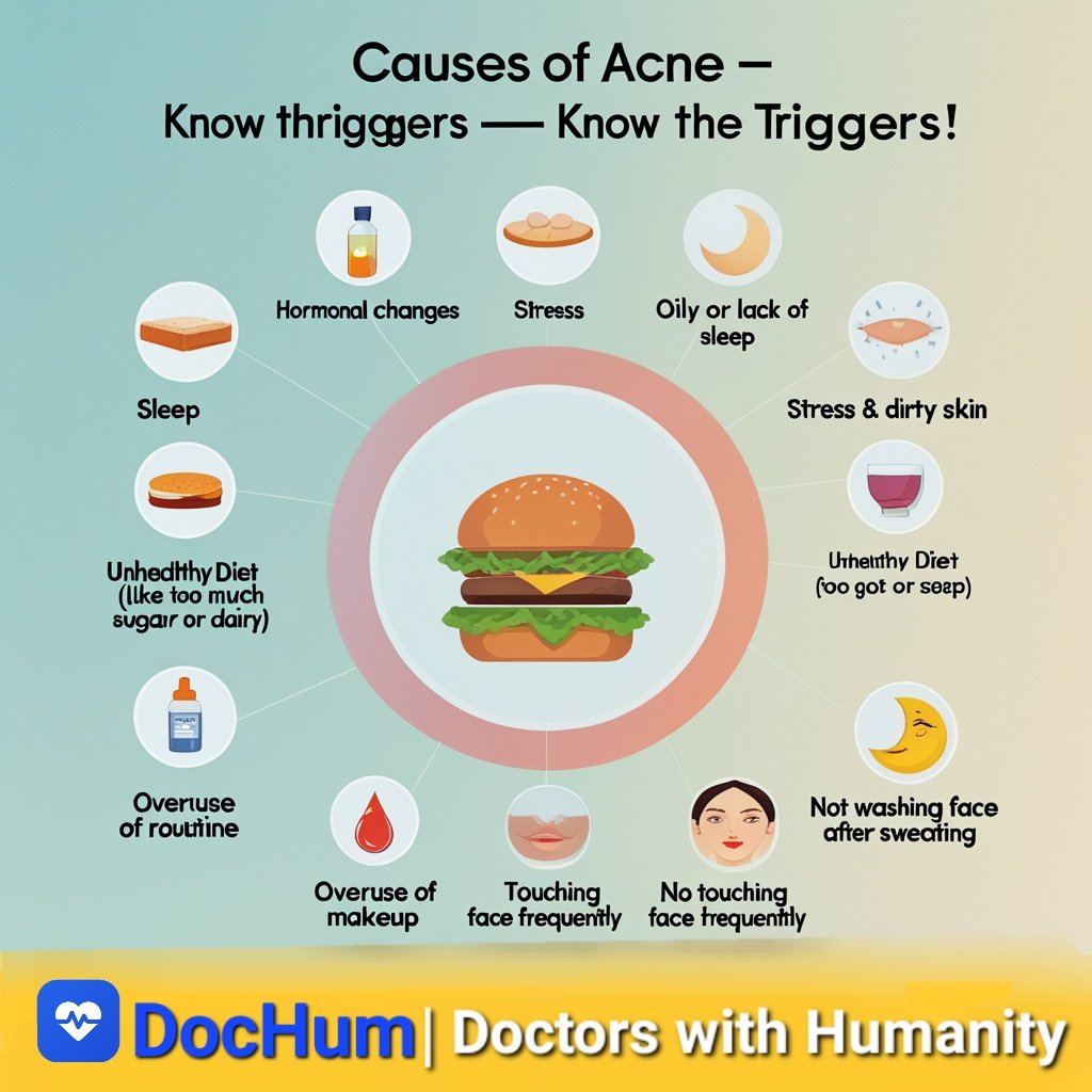 doc_hum's tweet photo. 🧴 Top Causes of Acne:
✔️ Hormonal Imbalance
✔️ Oily or Dirty Skin
✔️ Stress &amp; Poor Sleep
✔️ Unhealthy Diet (Sugar, Dairy)
✔️ Excessive Makeup
✔️ Skipping Post-Workout Wash

💬 Good news? You can treat it — and we can help.
𝘿𝙤𝙘𝙃𝙪𝙢 – Doctors with Humanity
#DocHum https://t.co/mNnkmWkBra