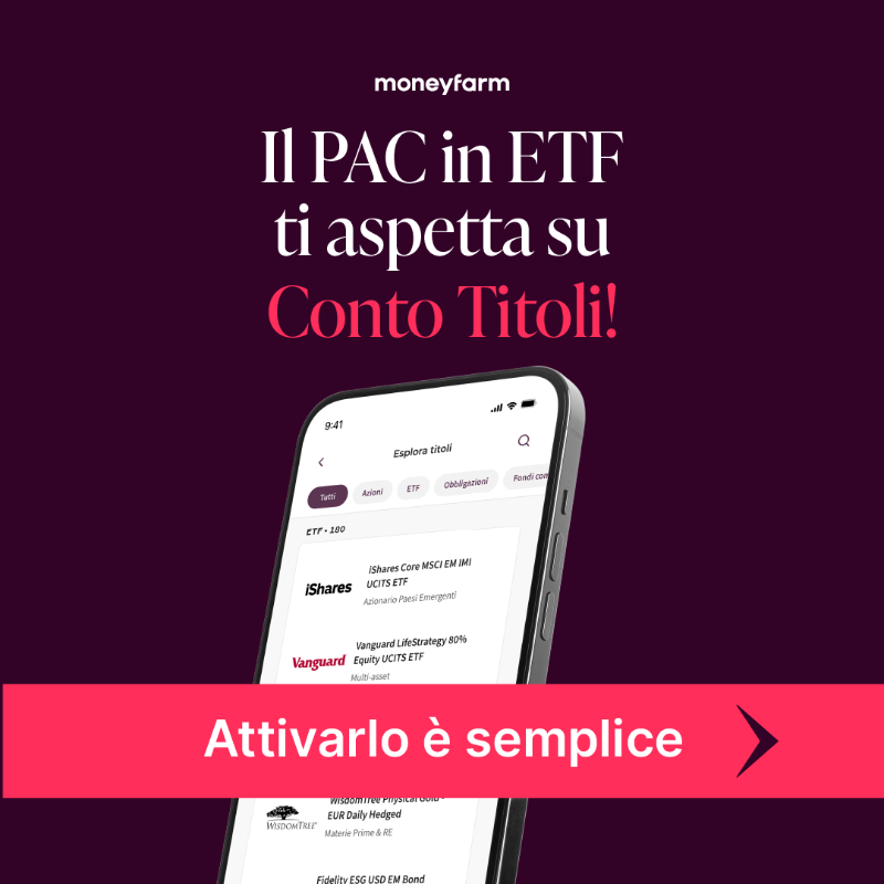 moneyfarmITA's tweet photo. Ce l’ho avete chiesto a gran voce ed ora è il PAC in ETF è qui! Con il nostro Piano di Accumulo in ETF puoi partire con poco: senza costi, senza vincoli, e con strumenti intuitivi che ti supportano durante il tuo percorso. Scopri di più sul nostro sito: https://t.co/lv9Uj5DRJ2