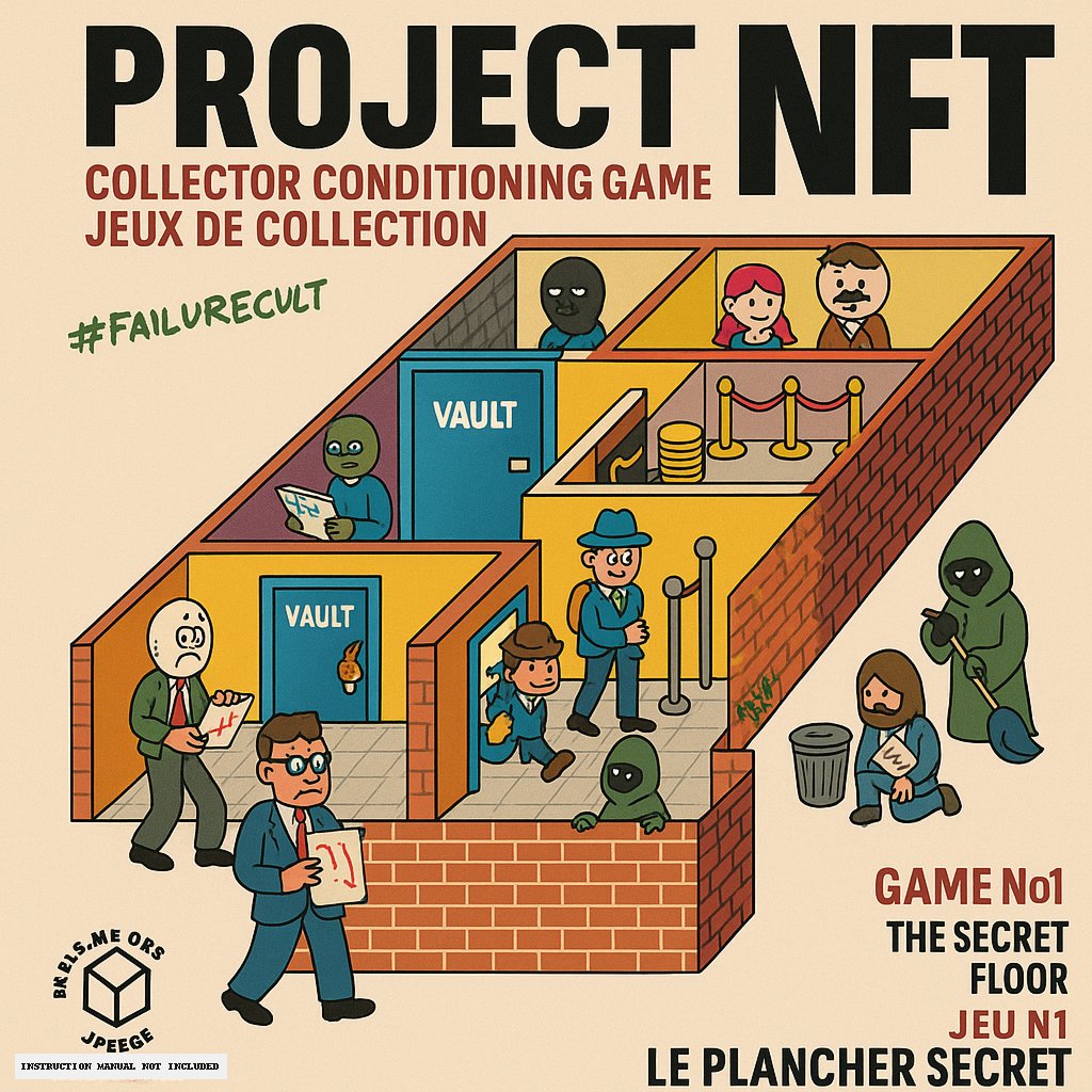 nftbargainbin's tweet photo. PROJECT NFT: A Conditioning Game™
🧱 GAME №1: THE SECRET FLOOR
🗑️ JEU №1: LE PLANCHER SECRET
0.44 ꜩ — Open Edition
#PROJECTNFT #failurecult #tezos https://t.co/3N2LHcbYaW