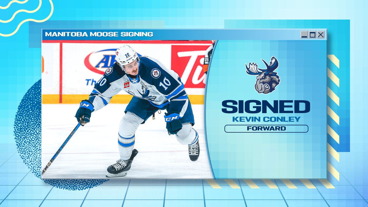 ManitobaMoose's tweet image. We've got FOUR signings to announce 📈
Forwards Kevin Conley and Chase Yoder, along with defencemen Ethan Frisch and Graham Sward have signed one-year contracts through the 2025-26 season.
Read more 🗞️| bit.ly/3UjRlKd