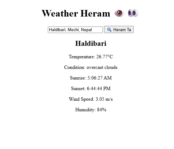 mrbhandari431's tweet photo. #LSPPDay45 Today I created a template for a weather app using the OpenWeather API. I also added data filtering to search weather by location, with a default value to my hometown—Haldibari, Nepal. #learningwithleapfrog #60DaysOfLearning2025
@lftechnology https://t.co/CO6OUGyAWn