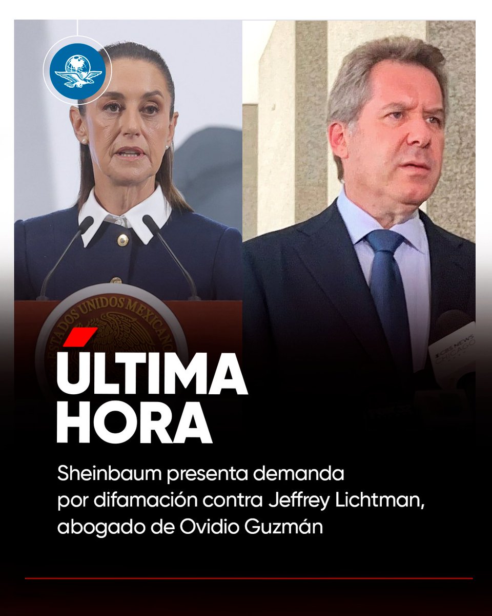 🔴#ÚLTIMAHORA La presidenta Claudia Sheinbaum Pardo informó que ya se puso la demanda por difamación contra el abogado de Ovidio Guzmán “El Ratón”, Jeffrey Lichtman, y aseguró que para ella “ya no es tema”
eluniversal.com.mx/nacion/sheinba…