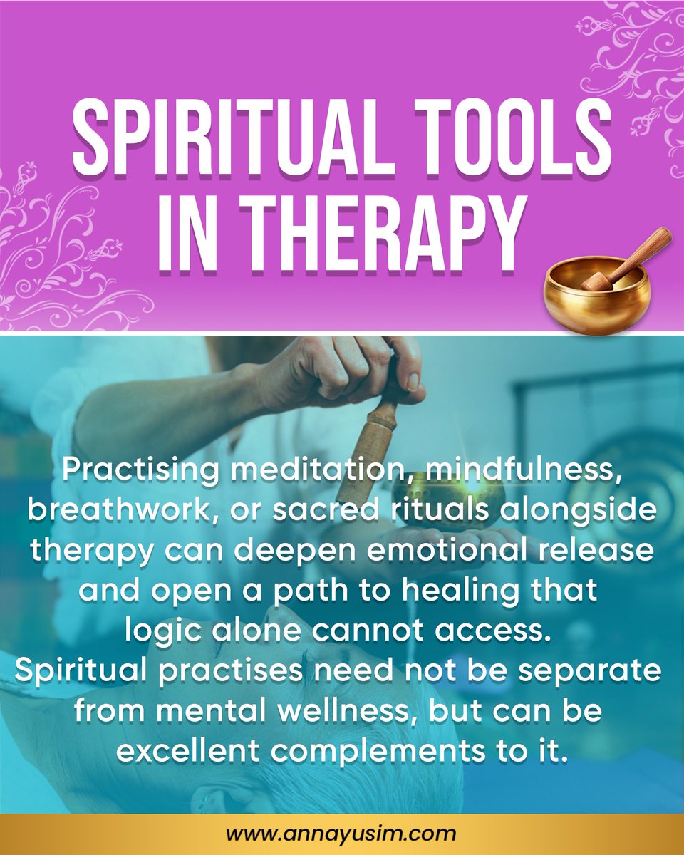 Therapy need not be relegated to talk alone — spiritual tools like meditation, breathwork, and rituals can enable us to reach the parts of ourselves words that words often cannot touch.

Soul healing often occurs in the sacred space where logic ends.

#SpiritualTherapy