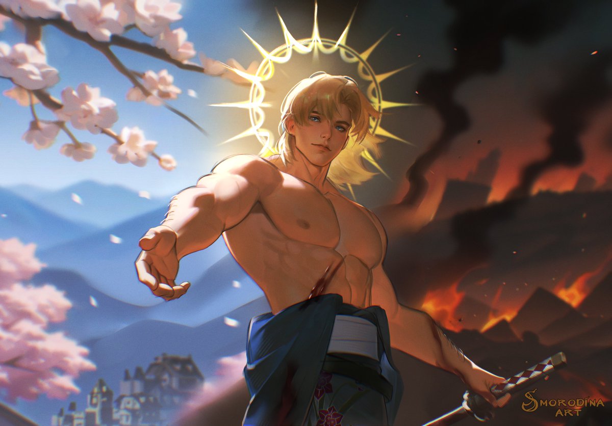 A wonderful artist <a href="/smorodinator/">Smorodina Art (Commissions open) 🍃</a> made this work on my order. This is my DnD character Reinhard, he is an aasimar warrior-champion and paladin. I spent more than five years with this character and my teammates