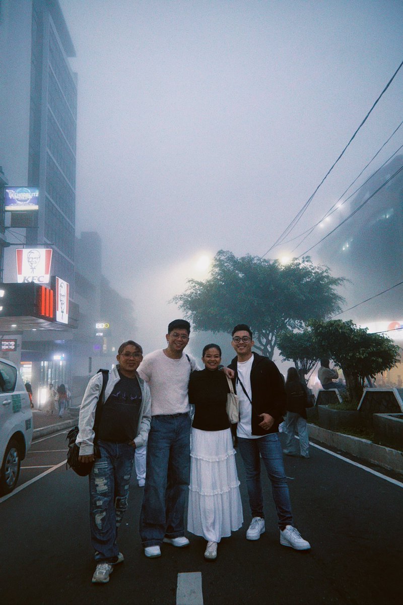 Wandering through the foggy streets with hearts full and laughter louder than the cold. ✨🌫️
