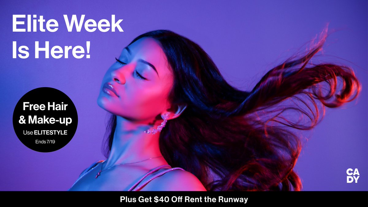 Free glam? Yes please 💋
Elite Week is here and we’re giving you FREE hair &amp; makeup + $40 off Rent the Runway when you book an Elite session! Hurry this offer ends 7/19. Use code ELITESTYLE and get camera-ready in style! 💄👗📸