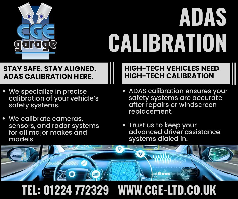 ADAS calibration and repairs <a href="/CgeGarageDyce/">CGE Garage Dyce</a> using both OEM and aftermarket ADAS equipment. 
#ADAS #CAMERACALIBRATION #CAR #CARELECTRONICS