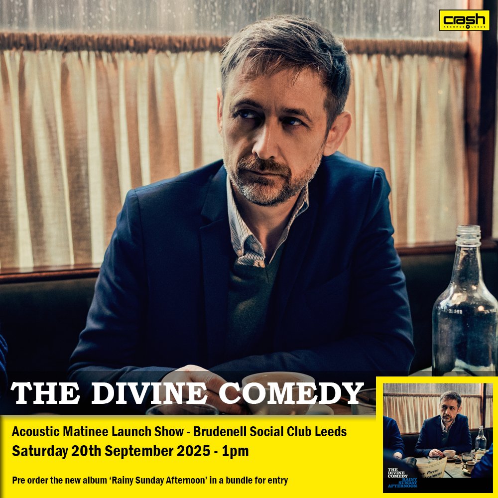 Crash_Records's tweet image. Just Announced @divinecomedyhq will come to #Leeds to play a special Matinee Acoustic show at @Nath_Brudenell on Saturday 20th September at 1pm
Bundles inc their new album 'Rainy Sunday Afternoon' go onsale tomorrow at 11am
crashrecords.co.uk/products/divin…