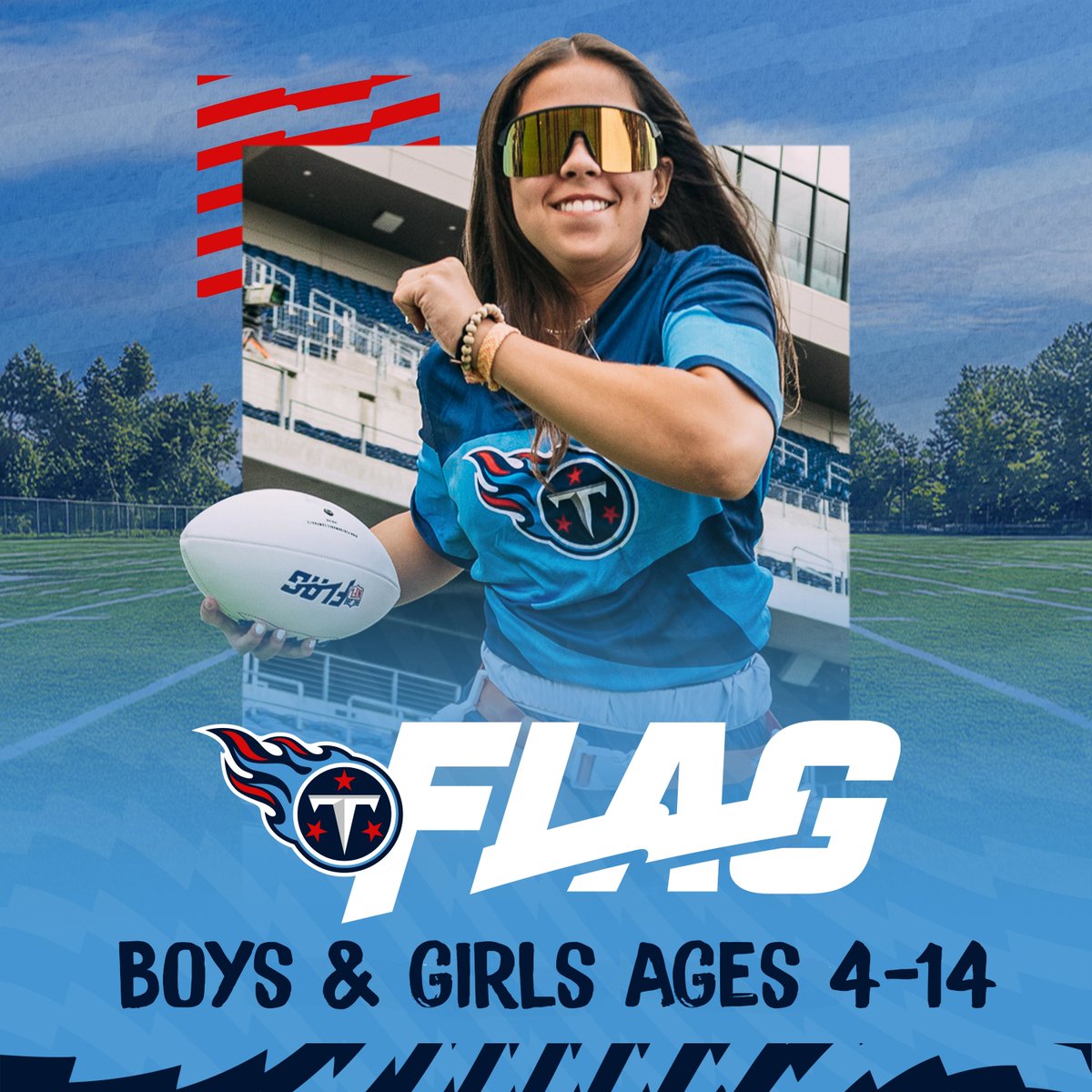 titanscommunity's tweet image. Registration for the @Titans NFL Flag Football Leagues is open until August 10! Don't miss your chance to sign up🚨
Sign up here: titansflagfootball.com