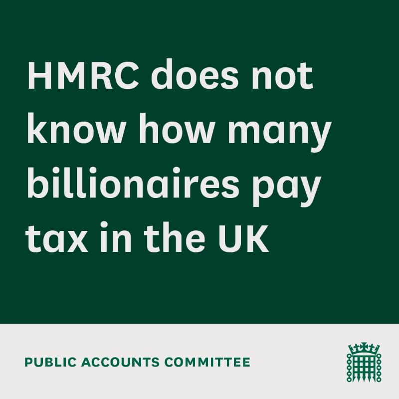 CommonsPAC's tweet photo. Our new report finds that HMRC doesn’t know how many UK billionaires pay tax—or how much. 

Billions of pounds are at stake. We’re calling for a clear plan to close the gap and ensure the wealthiest in society pay the tax they owe.

Find out more ⬇️