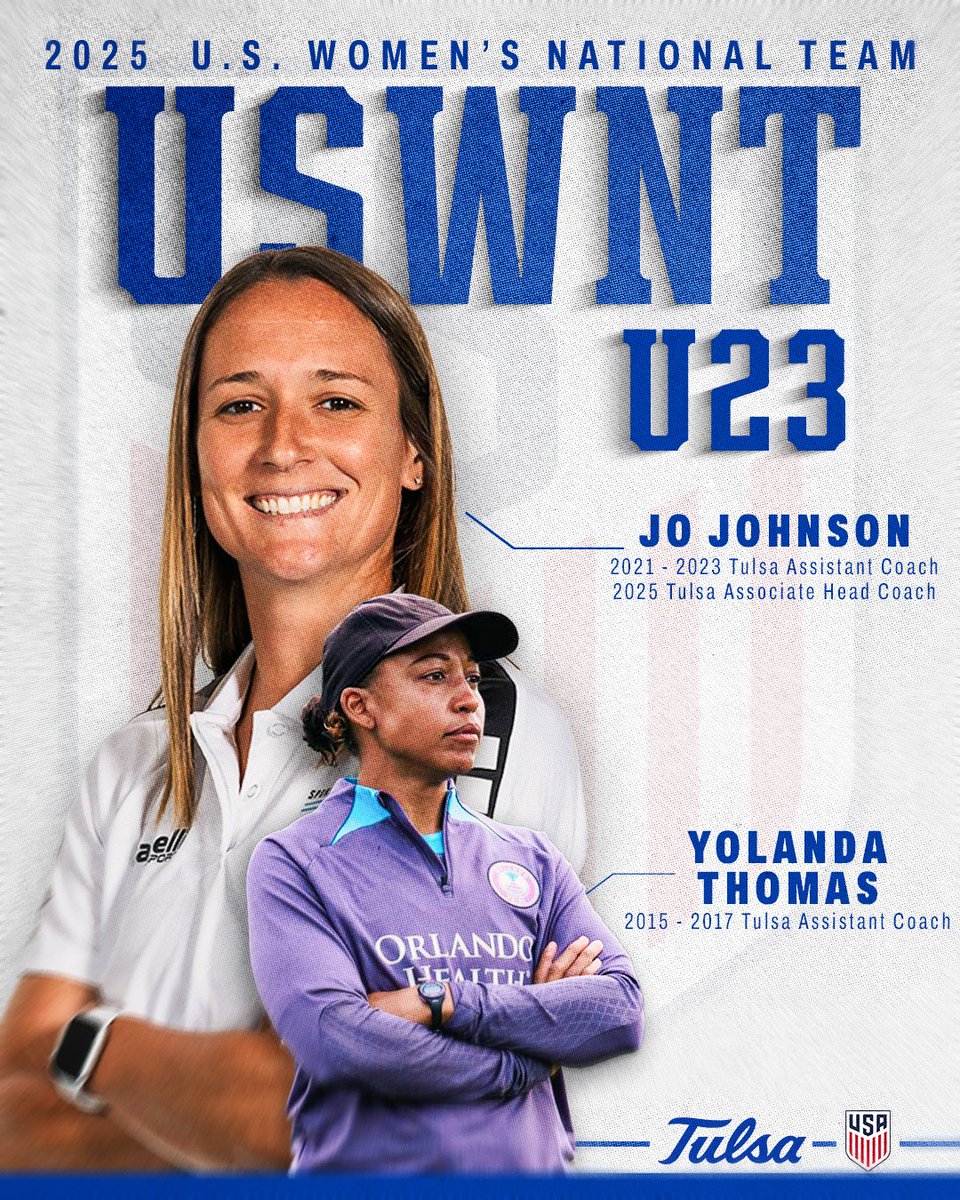 TulsaWSoccer's tweet image. We are the only school in the country to have had multiple coaches assist the U23 @USWNT this summer 🇺🇸💪
🔗 tinyurl.com/yovzj4wg
#ReignCane