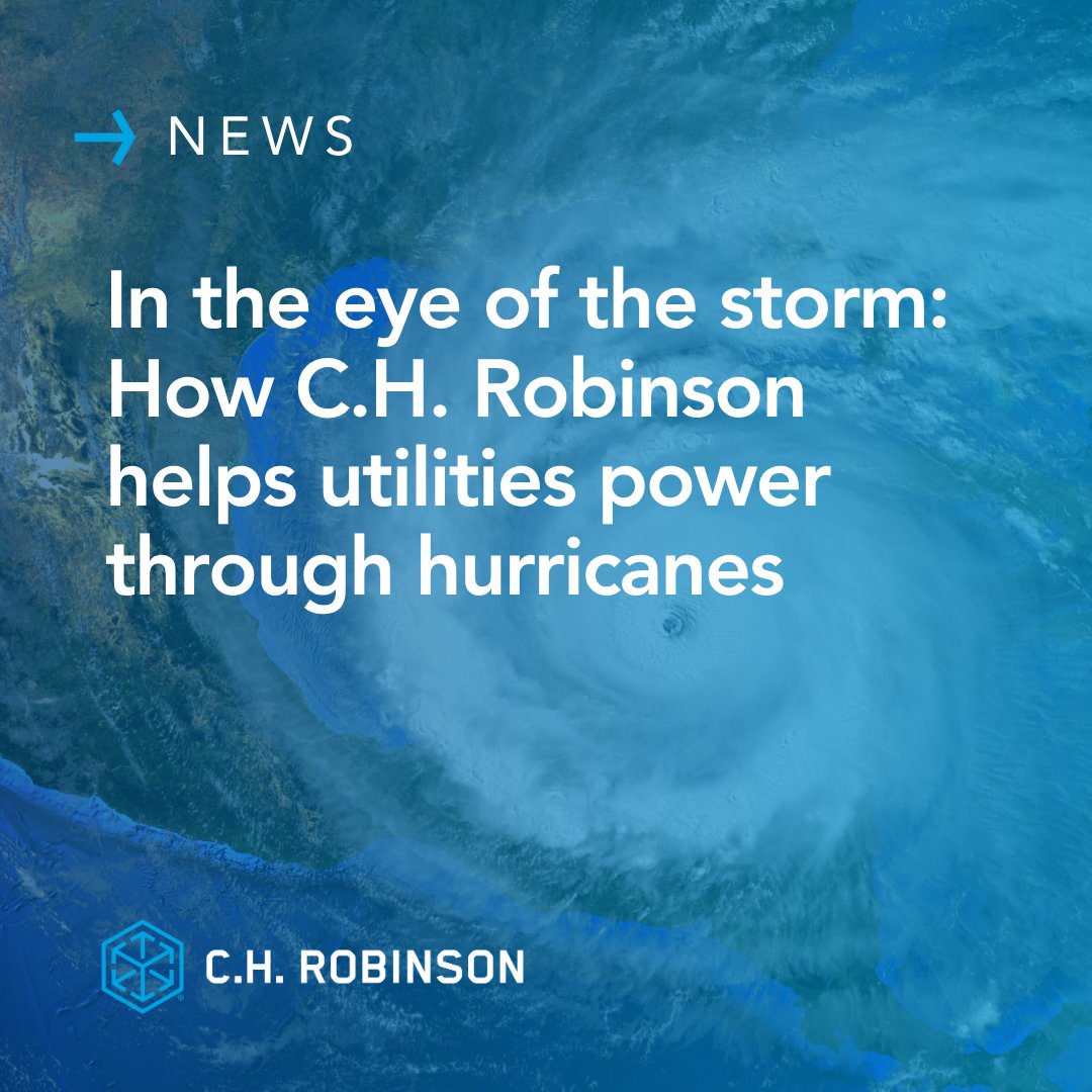 When it comes to severe weather, preparation is everything. The better the plan, the shorter the recovery. See how C.H. Robinson supports utilities during hurricane season ➡️ ms.spr.ly/6011ShCEd