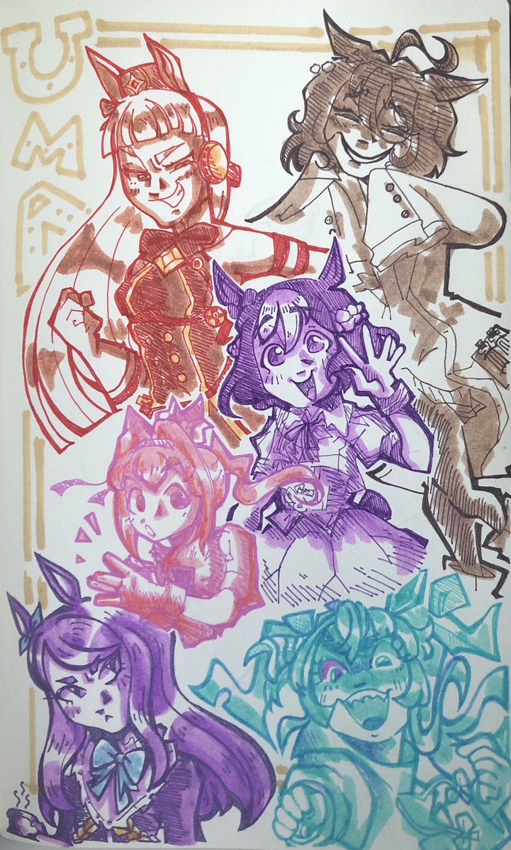 OrannotOren's tweet image. trying new art supplies by drawing those fuck ass horse girls