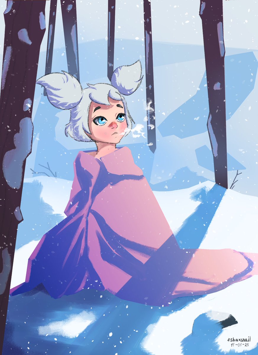 Shaxsnail's tweet image. not cold?...❄️
#oc