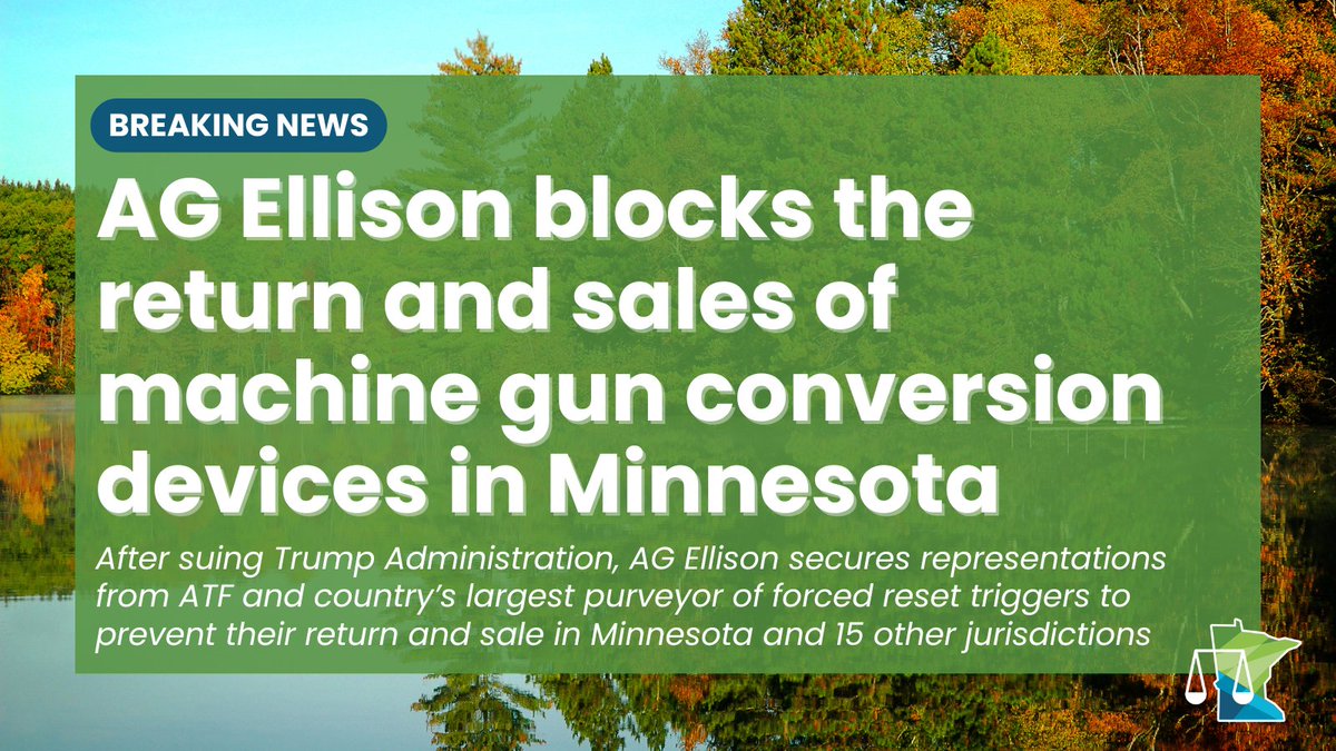 AGEllison's tweet image. Machine guns have no place on our streets, nor do devices that turn semi-automatic firearms into machine guns. By making firearms far more deadly, these devices threaten the safety of both the public and members of law enforcement.