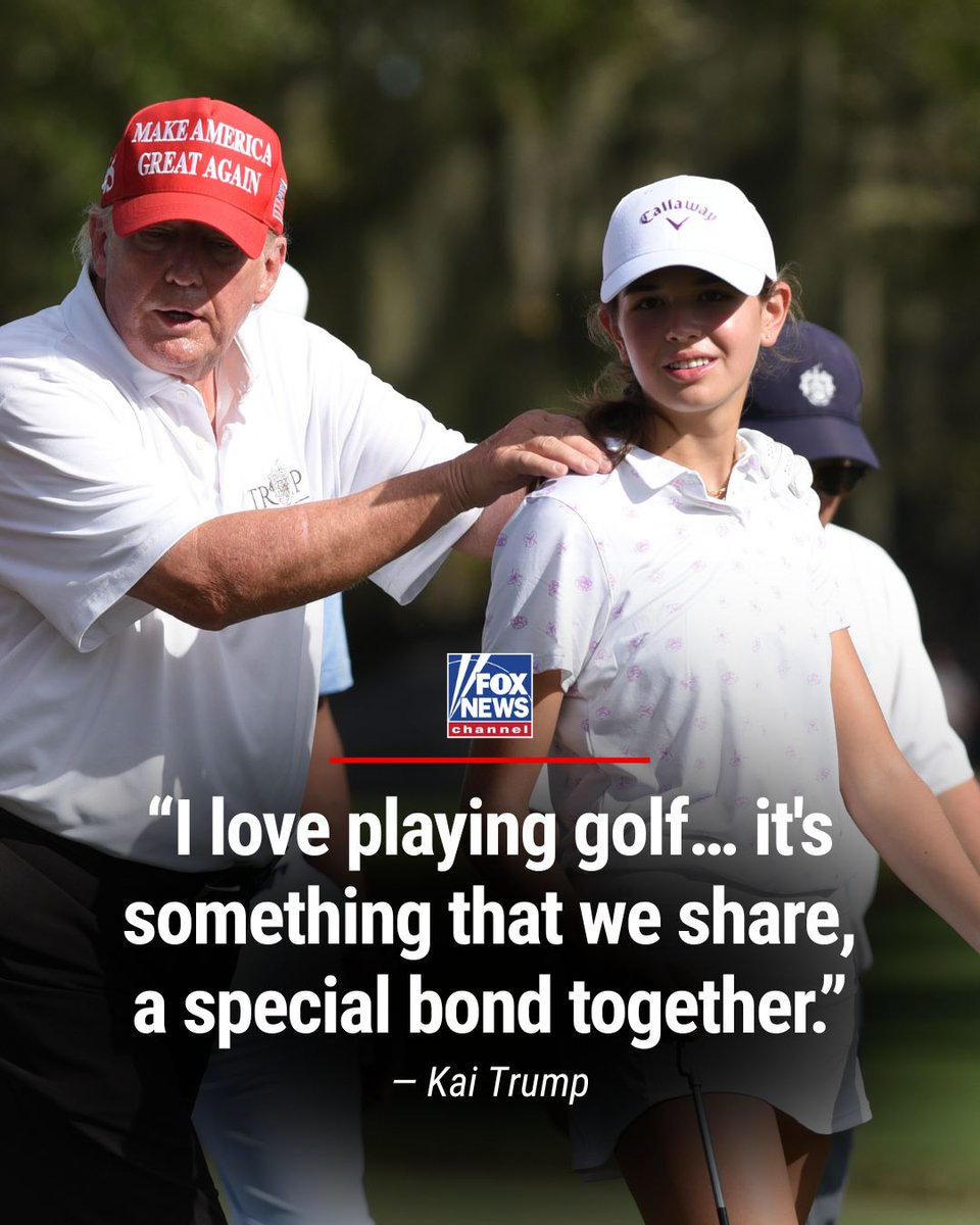 A1Policy_AFA's tweet image. Golf lessons and life lessons — a powerful combo. ❤️
@kaitrump shares how her grandfather, President @realDonaldTrump, has shaped her mindset on the golf course and in life: "Keep on fighting." 💪
📸: @FoxNews