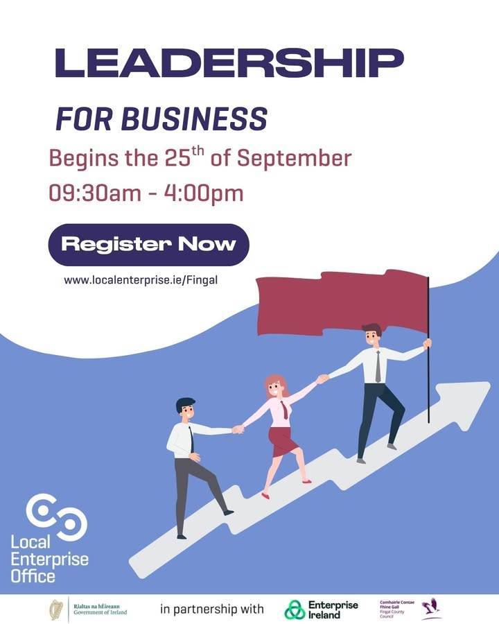 Do you want to drive success for your business?
Join us from the 25th of September for our Leadership for Business Acceleration Programme 📈
For more information, check out our website:  localenterprise.ie/Fingal/Trainin…