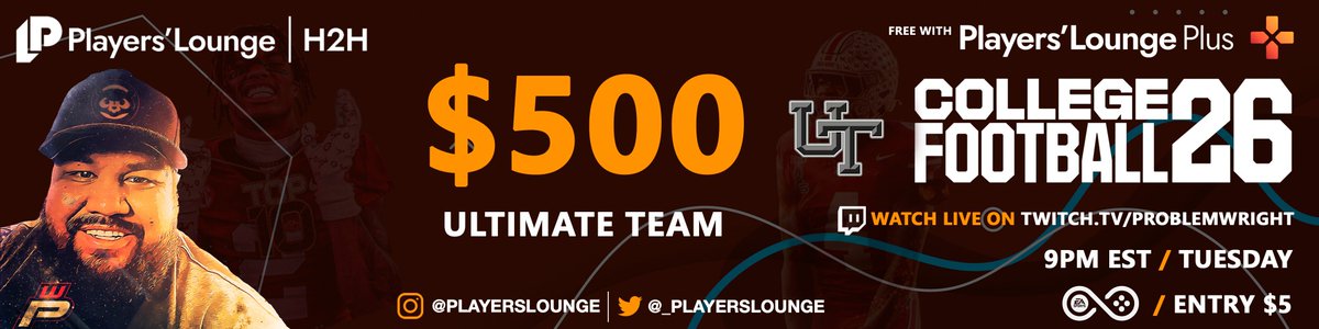 _playerslounge's tweet image. ๐จ $500 CUT Tournament!๐จ
๐ Hosted by @ProblemWright
๐ When: 9PM ET
๐บ Watch Live: twitch.tv/problemwright
๐ท Join: playerslounge.com/r/problem/cut
๐ณ Free with PL+ or $5 Entry
#CUT #CFB26