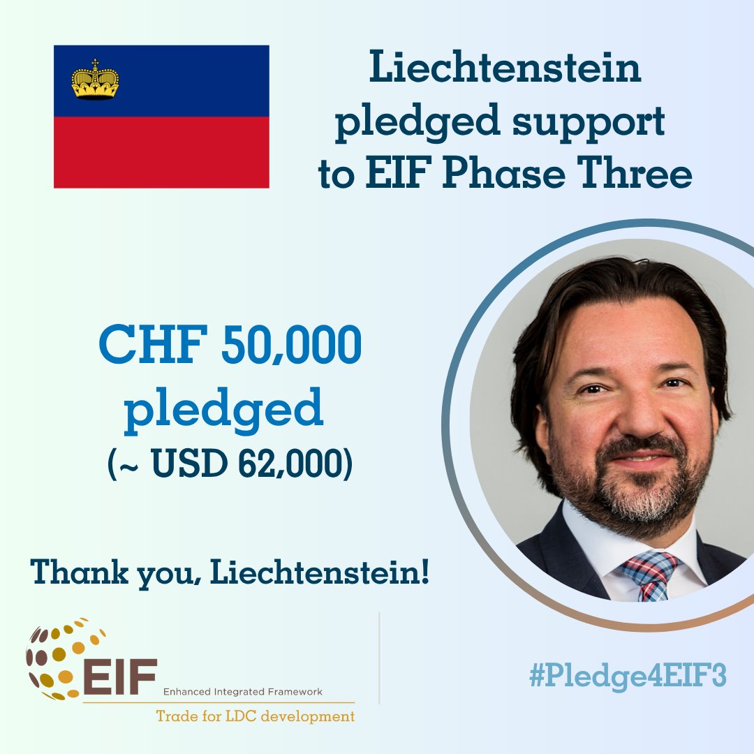 EIF4LDCs's tweet image. 👀 New pledge alert for EIF Phase Three!
At #FFD4, #Liechtenstein pledged CHF 50,000 to the EIF, building on support to the Interim Facility.
These early pledges help lay the groundwork for Phase Three, set to start in October.
🙏 Thank you!
#Pledge4EIF3