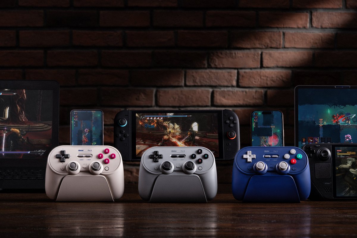 adadn123's tweet image. تكشف شركة 8Bitdo عن يد التحكم الاسلكية 8BitDo Pro 3 Bluetooth بسعر $69.99 تعمل على أجهزة (Switch 1/2-Windows-SteamOS-Android-Apple) لمزيد من المعلومات:
رابط الموقع الرسمي:8bitdo.com/pro3/
رابط الشراء على أمازون:a.co/d/d1L4tqT