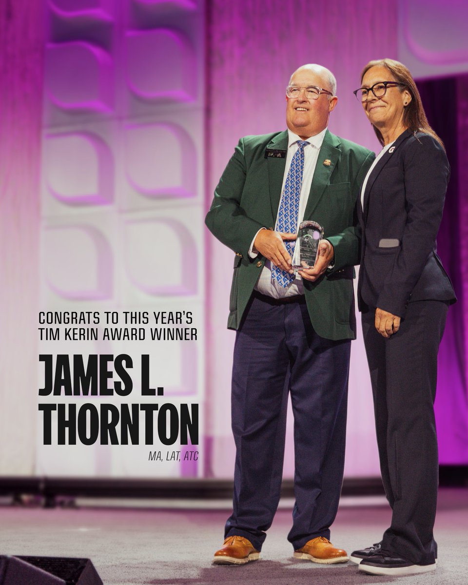 GPPartner's tweet image. James L. Thornton, MA, LAT, ATC, is this year’s Tim Kerin Award recipient—honoring his embodiment of the service, dedication, and integrity that defined Tim Kerin’s legacy. He shares advice to inspire current and future athletic trainers.