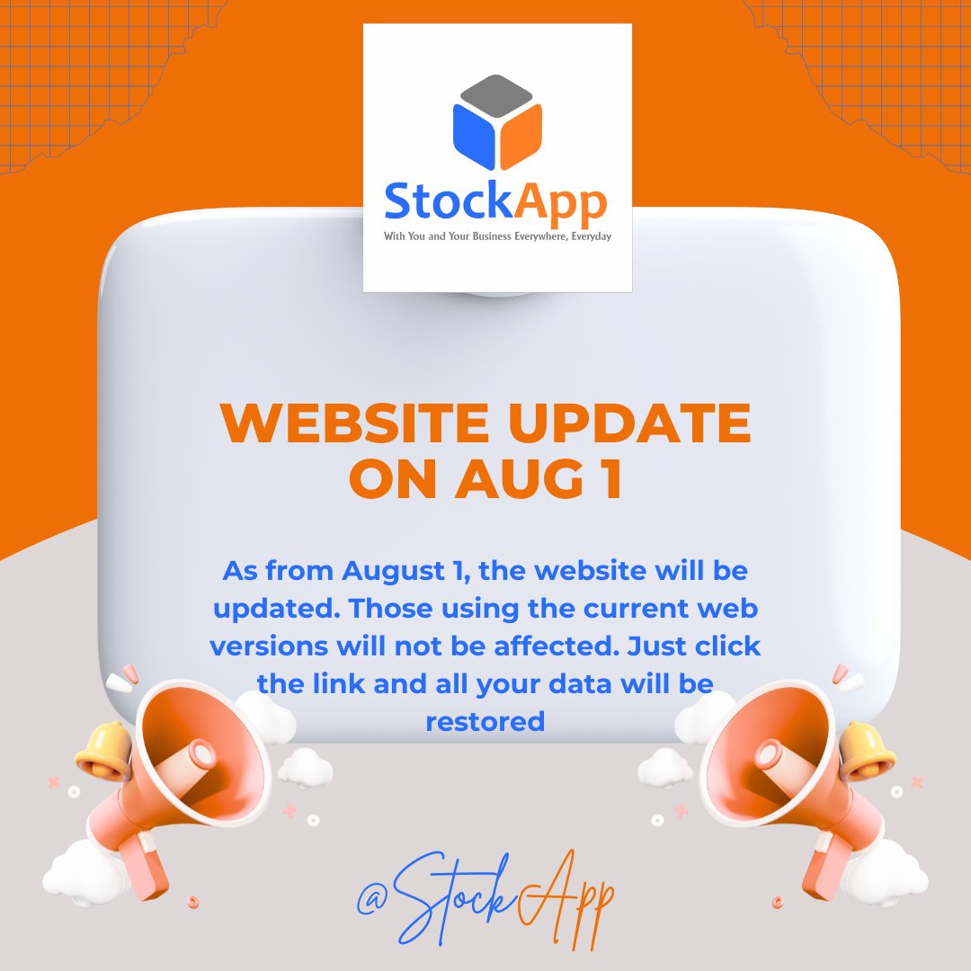 StockApp's tweet image. 📢 Official Notice, Tomorrow!
#StockApp5 #SystemUpdate #SmartRetail #StockAppAfrica #BusinessGrowth #RetailTech