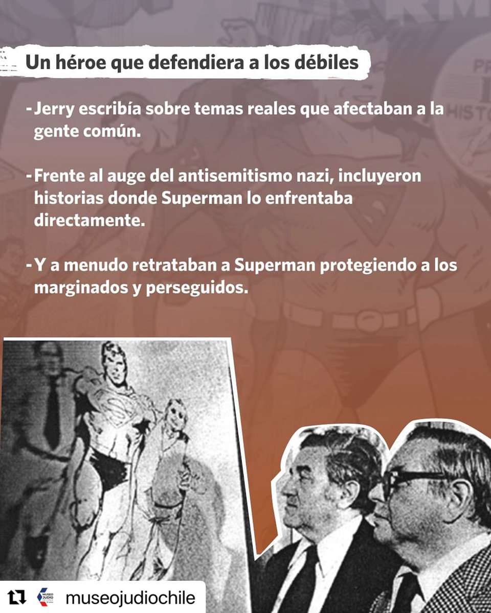 Lo que debes saber de Superman 
🦸🏻‍♀️

Superman no nació en Krypton… nació en Cleveland, en 1938, en la mente de dos adolescentes judíos, hijos de inmigrantes europeos, en plena época de persecución y antisemitismo. 
#superman
