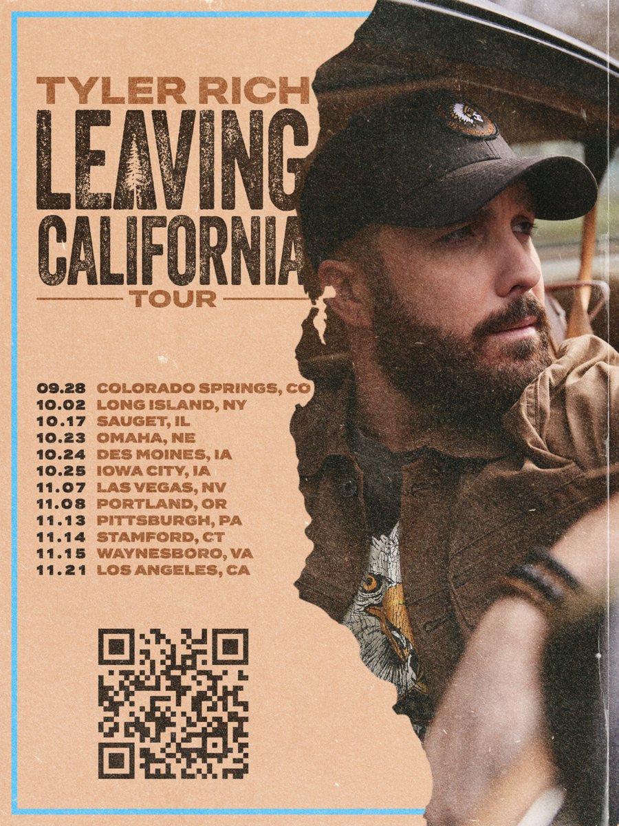 🚨 PRESALE IS LIVE! 🚨 Who you bringing with you?
Code : LEAVINGCALIFORNIA

TylerRich.com/#tour

#countrymusic #tourdates #announcement #ontour